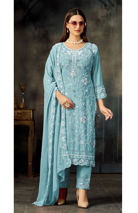 Bilqis B 222 A To D Faux Georgette Pakistani Salwar Suits Exporters In India
